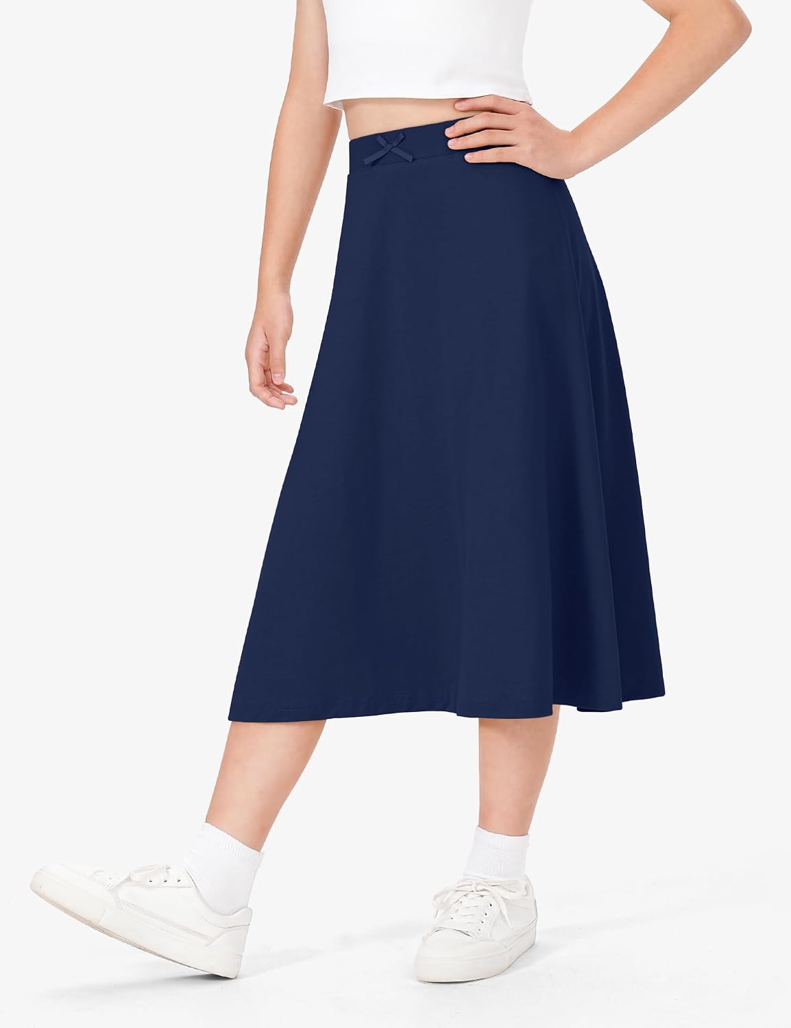 Girls Skirts Kids A Line Long Skirts Solid Uniform Skirts for Teen Girls Image 2