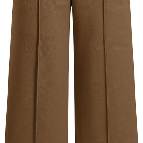 Wide Leg Pants Women Straight Elastic High Waisted Work Slacks Business Casual Pleated Dress Pants Trousers