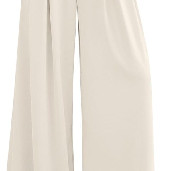 Womens Wide Leg Trousers 2026 Elastic High Waisted Dress Pants Pleated Slacks Flowy Business Work Palazzo Pants