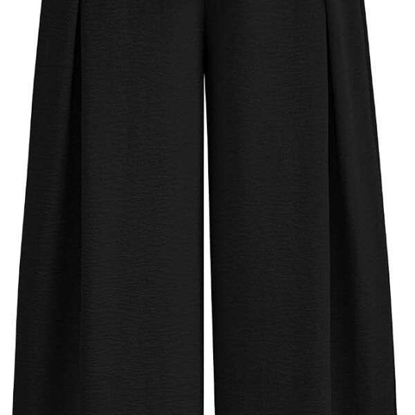 Women's Wide Leg Work Pants Business Casual High Waisted Loose Palazzo Trouser Summer Clothes