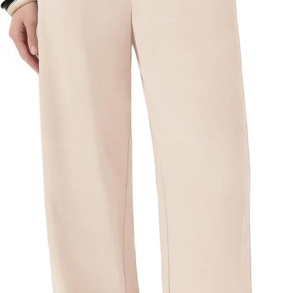 Womens Wide Leg Casual Pants High Waisted Business Pleated Trousers with Pockets Work Palazzo Dressy Slacks