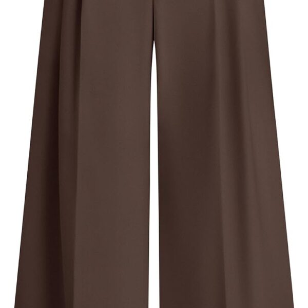 Womens Spring Wide Leg Palazzo Pants 2026 Trendy Loose Button High Waist Pleated Work Business Casual Trousers