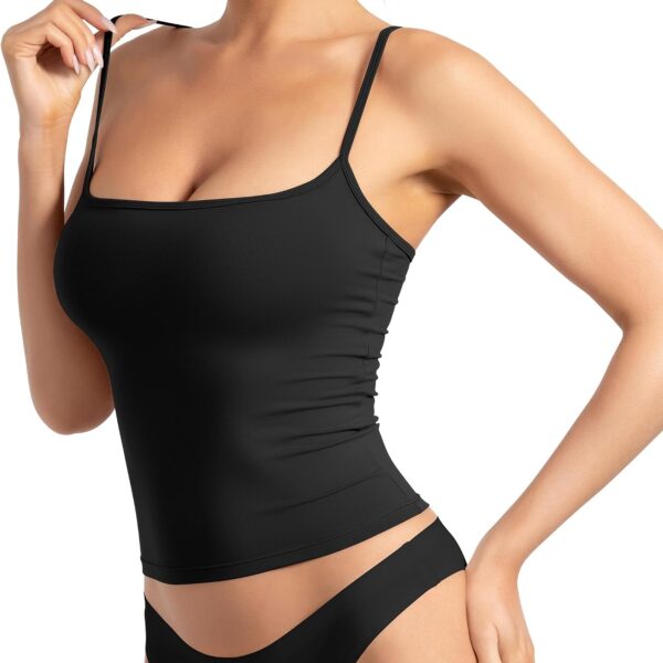 Womens Square Neck Spaghetti Strap Tank Tops Summer Y2K Going Out Basic Cami Shirt Clothes 2026