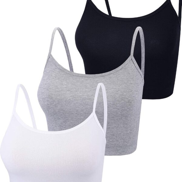 3 Pcs Crop Camisole Top Spaghetti Strap Tank Sleeveless Crop Tank Top for Women