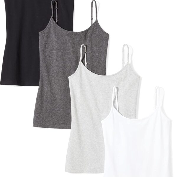Women's Slim Fit Camisole for Layering and Everyday Wear, Pack of 4