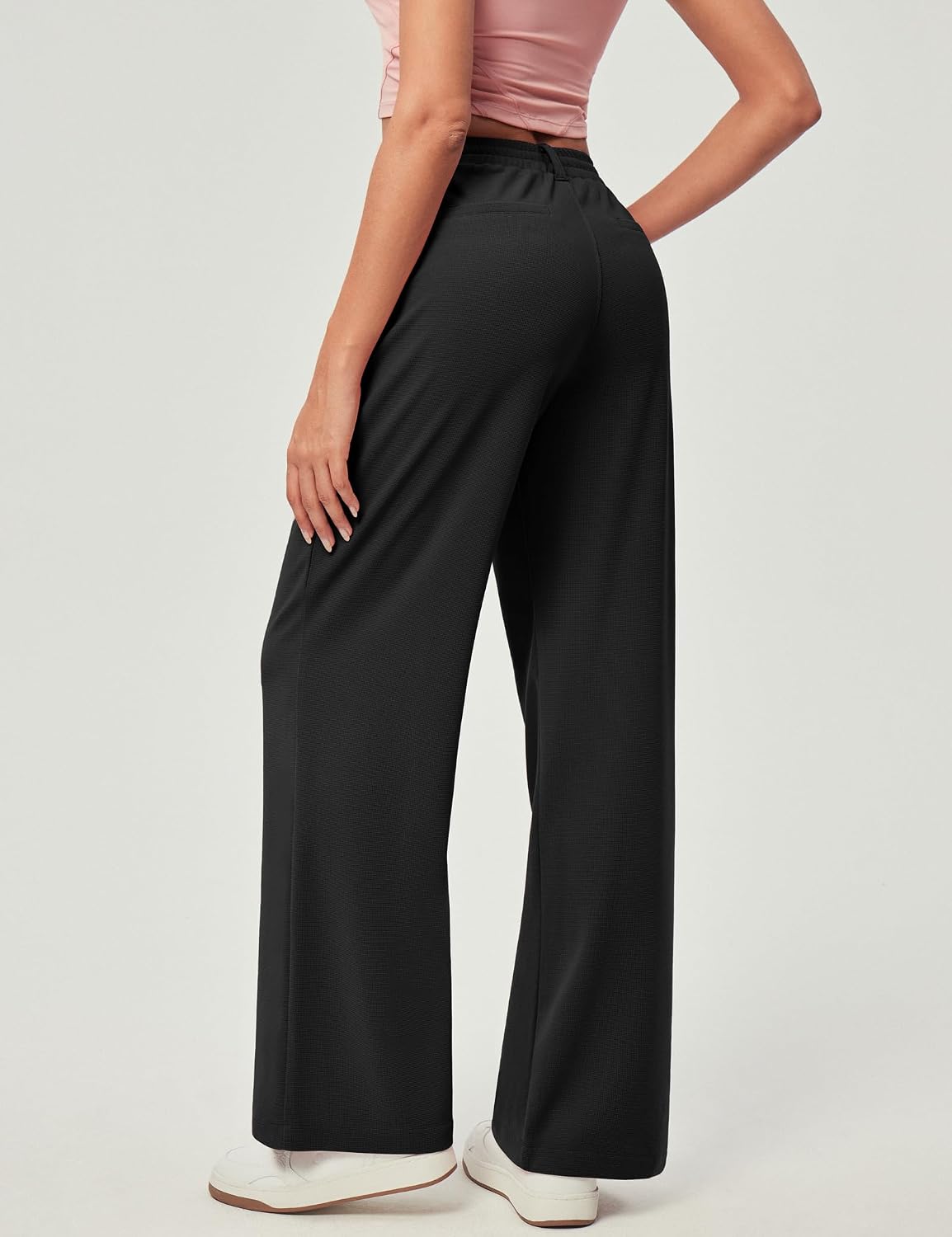 Wide Leg Pants Woman Pull on Stretchy Work Dress Pants High Waisted Business Casual Trousers Slacks Image 2