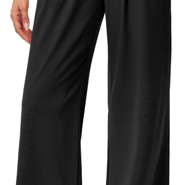 Wide Leg Pants Woman Pull on Stretchy Work Dress Pants High Waisted Business Casual Trousers Slacks