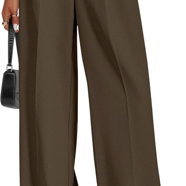 Womens Wide Leg Dress Pants 2026 Business Casual Flowy Work Palazzo Pants High Waisted Slacks Trousers