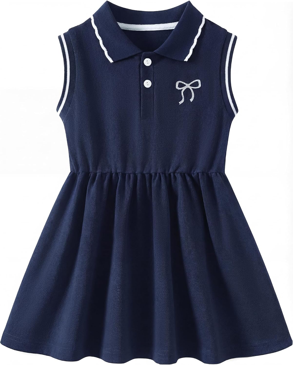 Girls Summer Dress Little Girl Clothes Sporty Polo Dresses Toddler Kids Causal Sleeveless Outfits 4 12Y